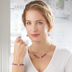 Amethyst-Armband mit Süßwasserperle