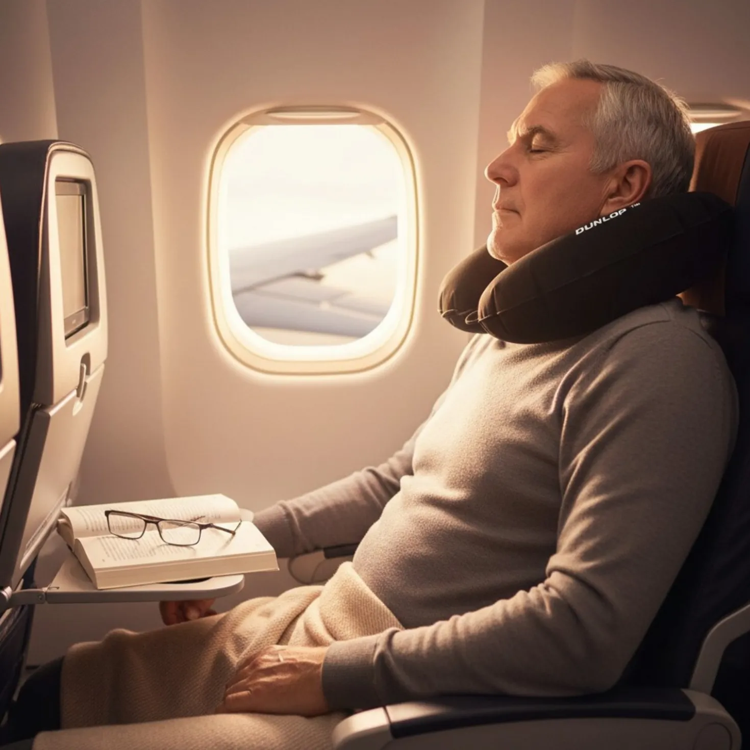 Aufblasbares Kopf- & Nackenkissen für Reisen Dunlop
