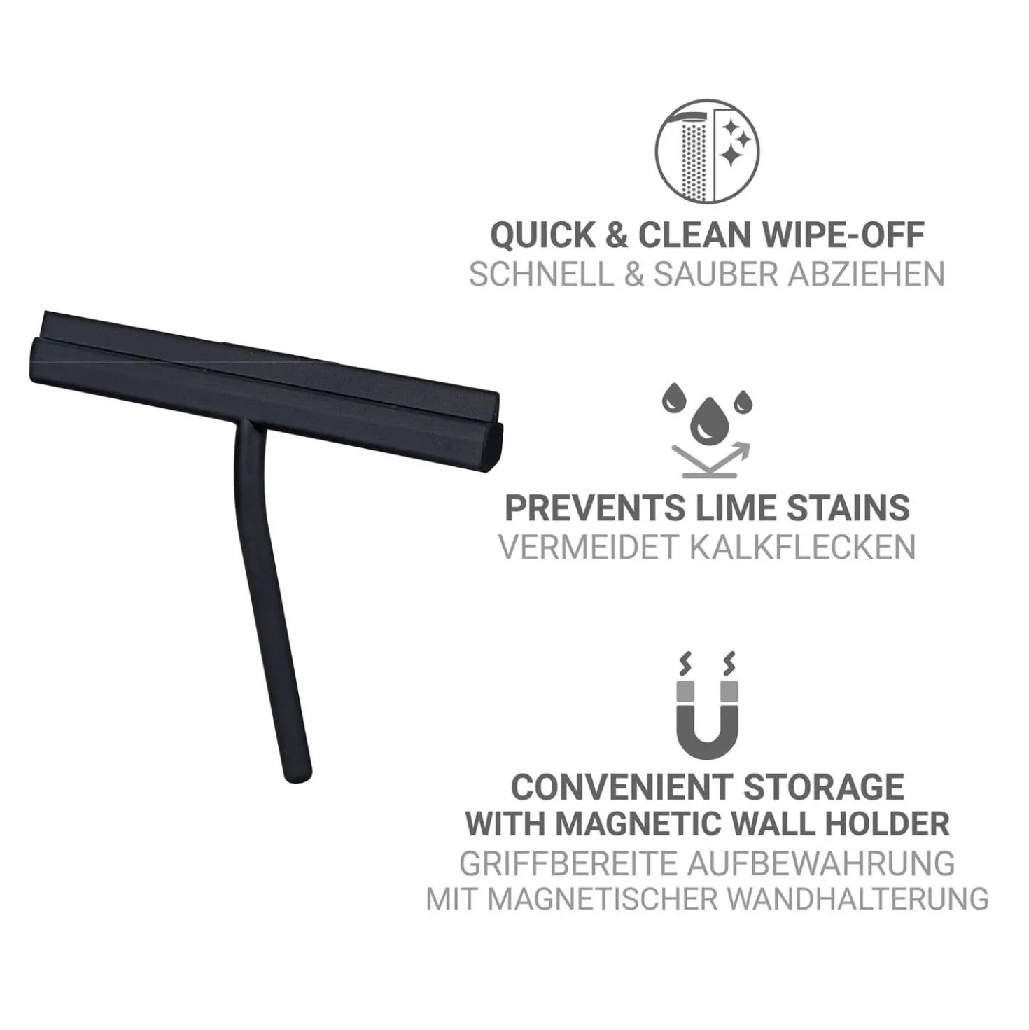Bad- & Duschabzieher Agana mit Magnethalterung WENKO