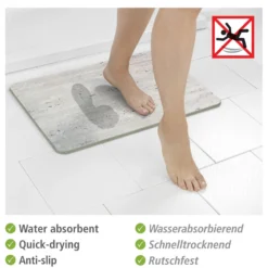Badematte Mod. Puna Grau, aus Diatomit WENKO