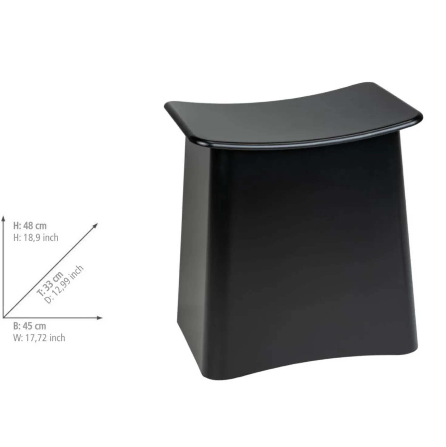 Badhocker Wing 2-in-1 Schwarz Matt WENKO