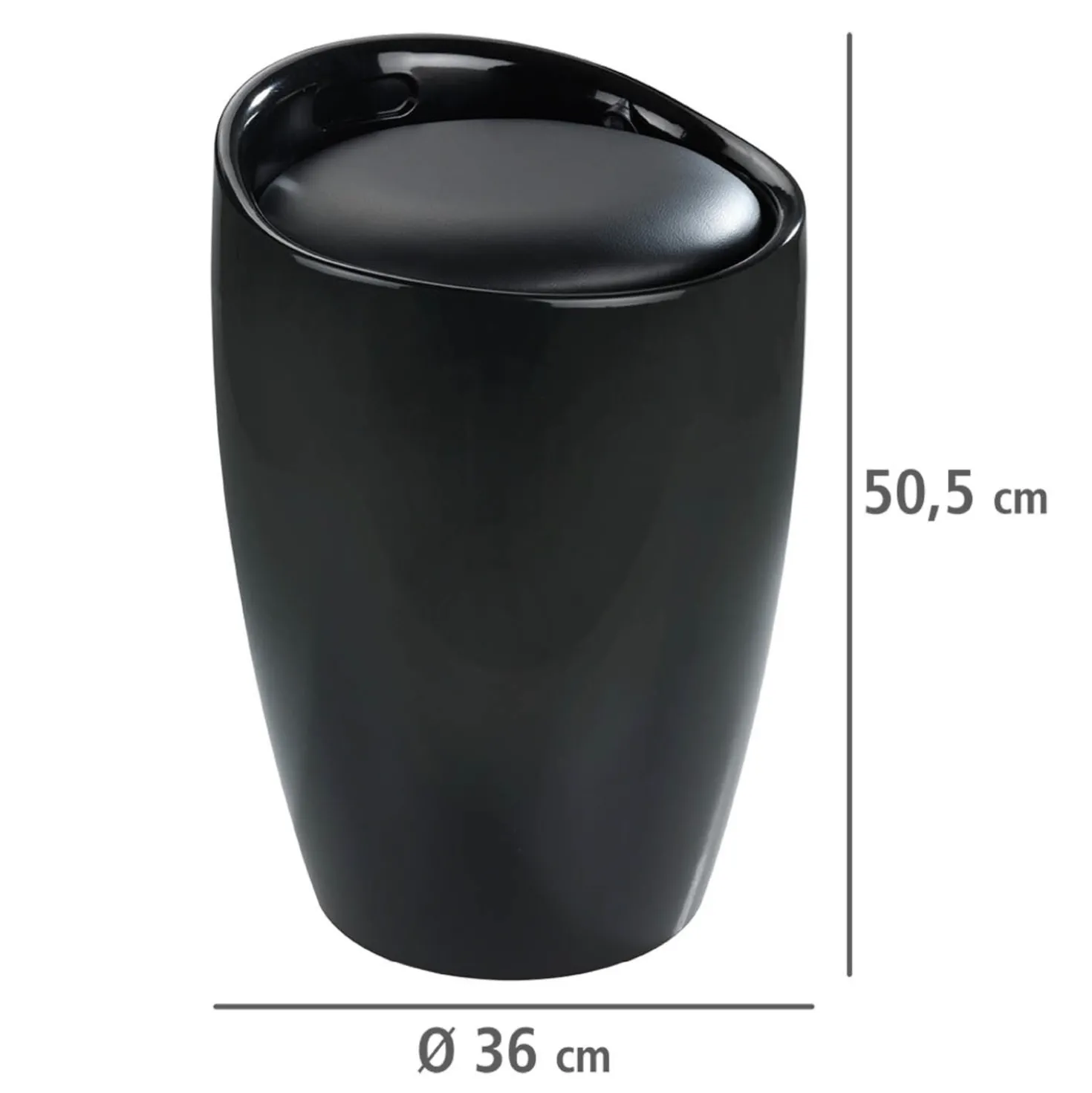 Badhocker & Wäschesammler Candy schwarz WENKO