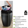 Badhocker & Wäschesammler Candy Lederoptik schwarz WENKO