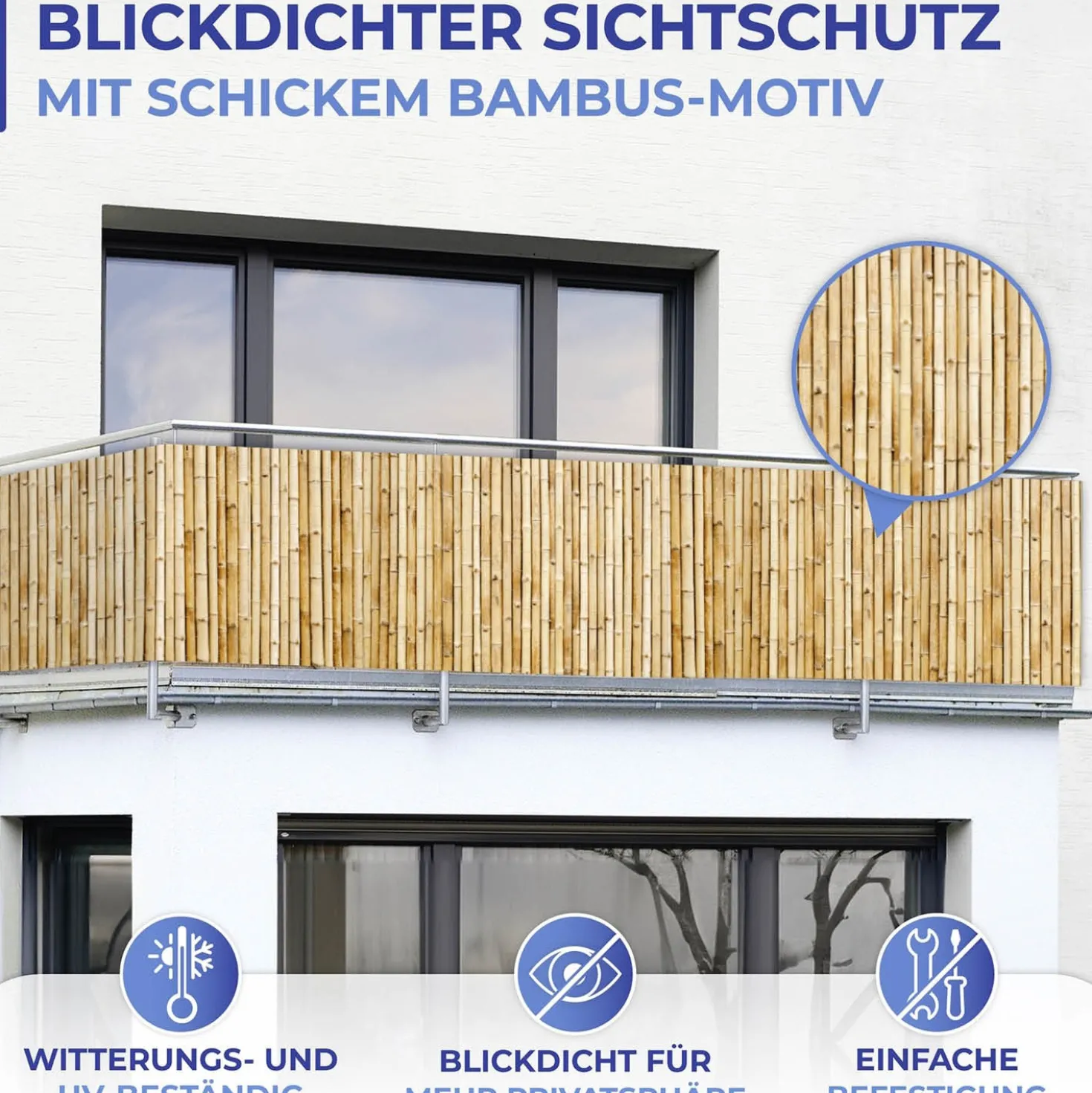 Balkon-Sichtschutz Bambus MAXIMEX