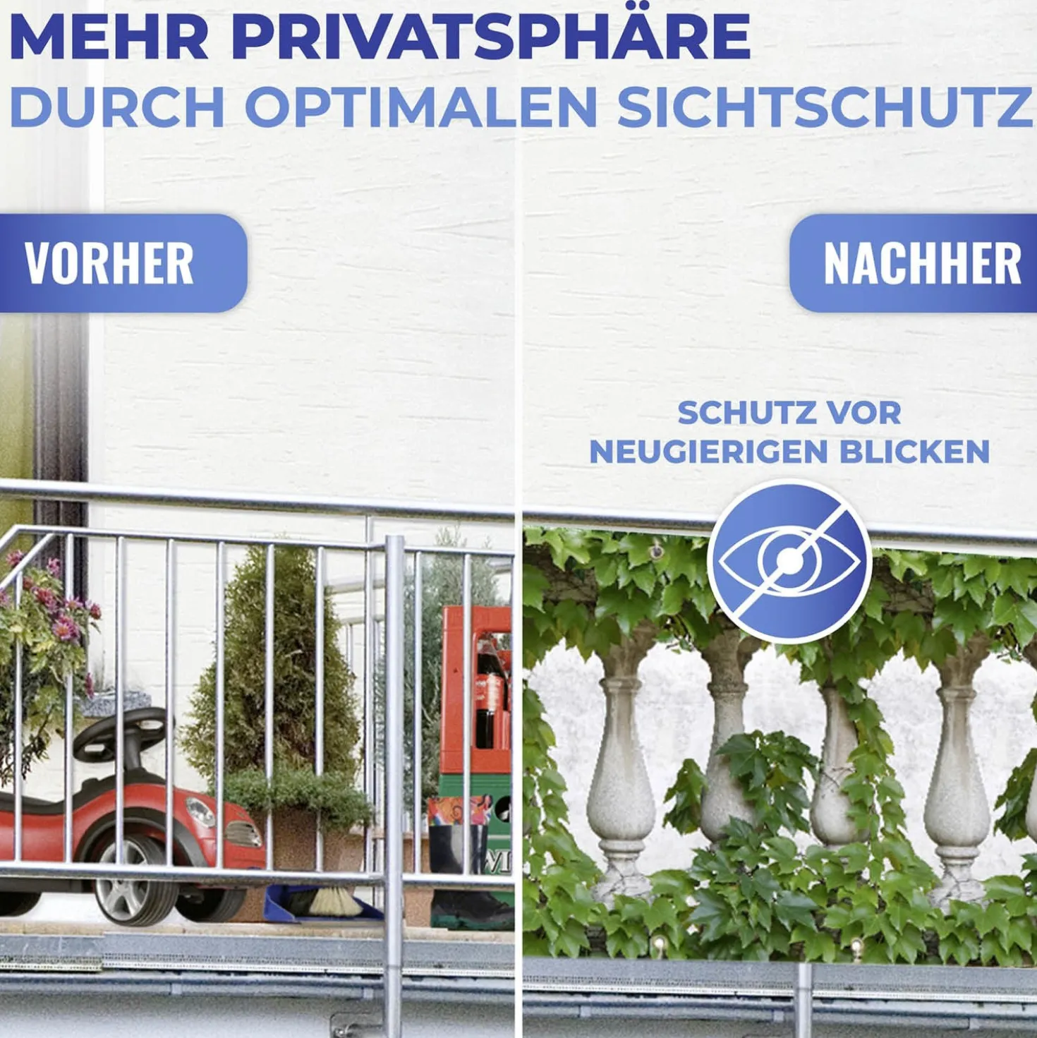 Balkon-Sichtschutz Efeu 5 m MAXIMEX