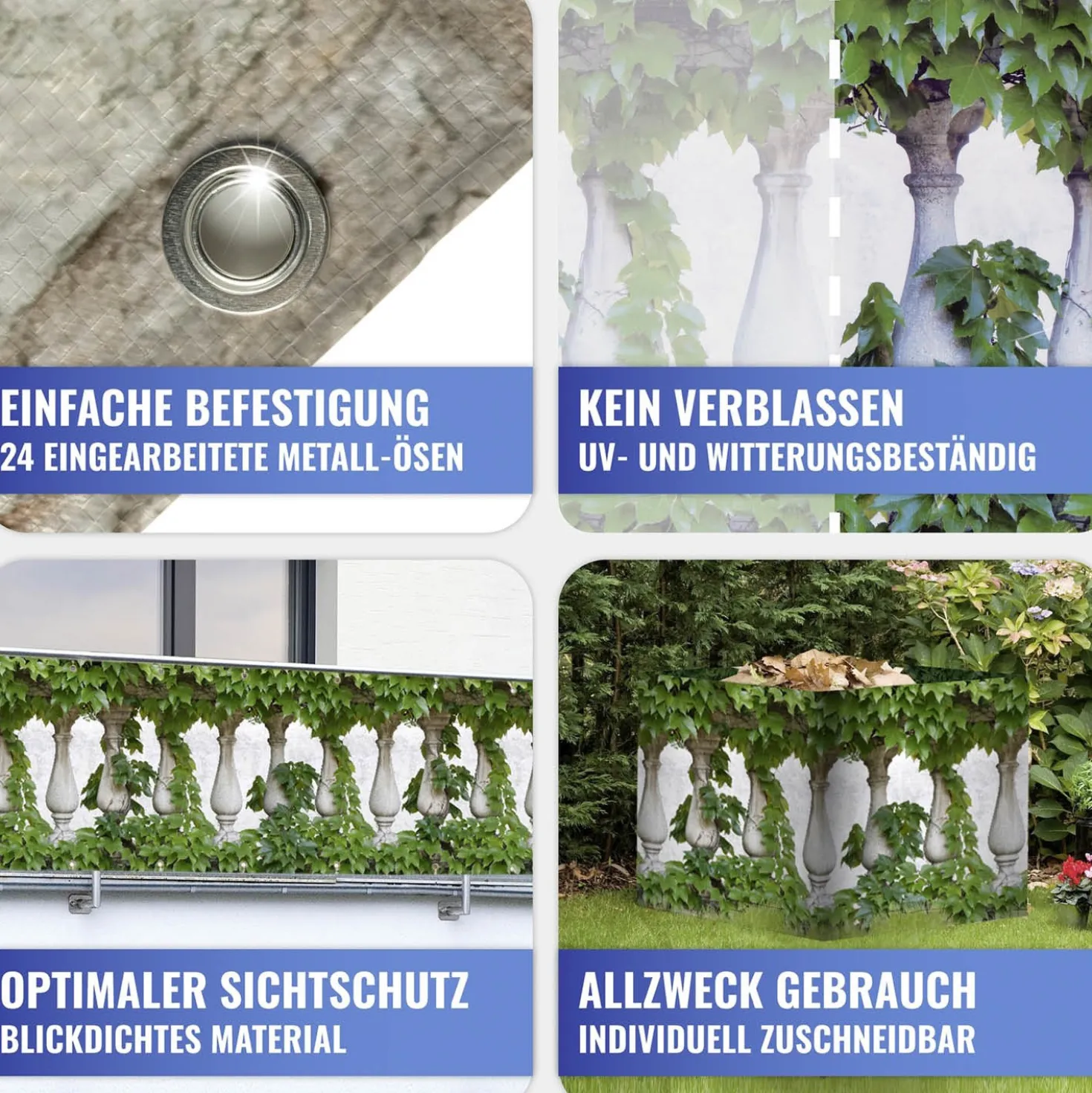 Balkon-Sichtschutz Efeu 5 m MAXIMEX