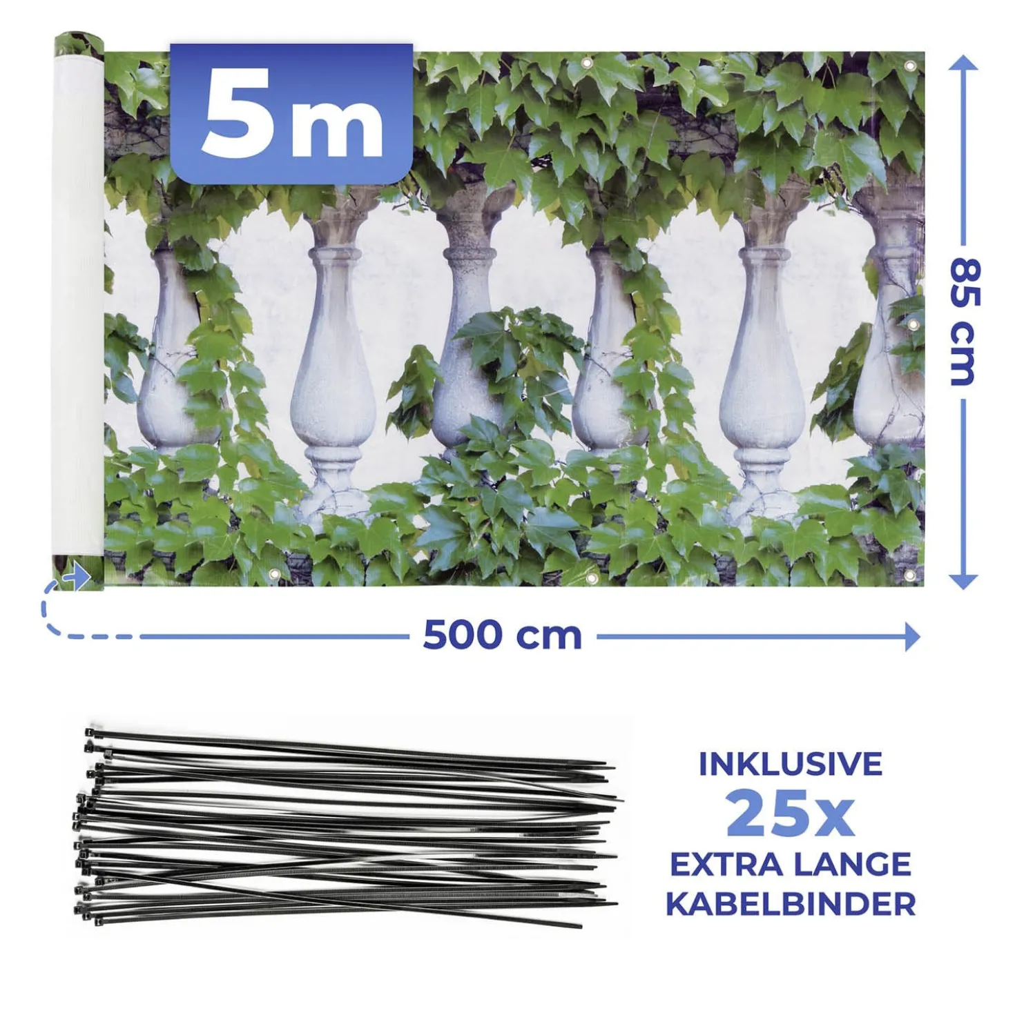 Balkon-Sichtschutz Efeu 5 m MAXIMEX