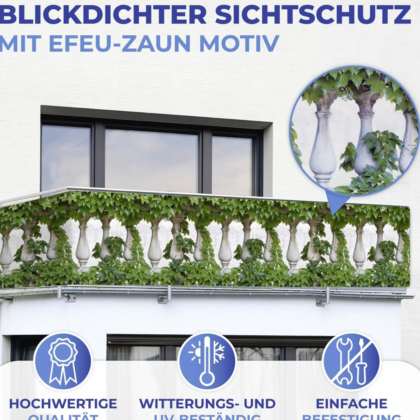Balkon-Sichtschutz Efeu 5 m MAXIMEX