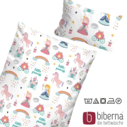 biberna Feinbiber-Bettwäsche LITTLE PRINCESS weiß, 100x135 cm + 40x60 cm