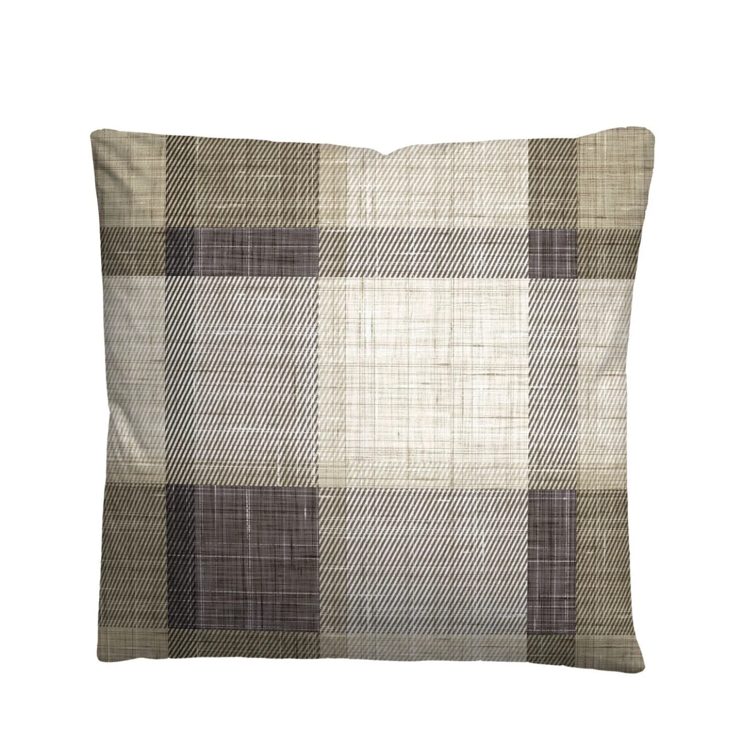 biberna Feinbiber Bettwäsche Karo taupe, 155x220 cm + 80x80 cm