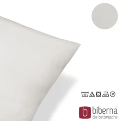 biberna Feinjersey-Kopfkissenbezug Doppelpack grau, 2x 80x80 cm