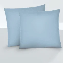 biberna Feinjersey-Kopfkissenbezug Doppelpack eisblau, 2x 80x80 cm
