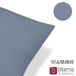 biberna Feinjersey-Kopfkissenbezug Doppelpack blau, 2x 80x80 cm