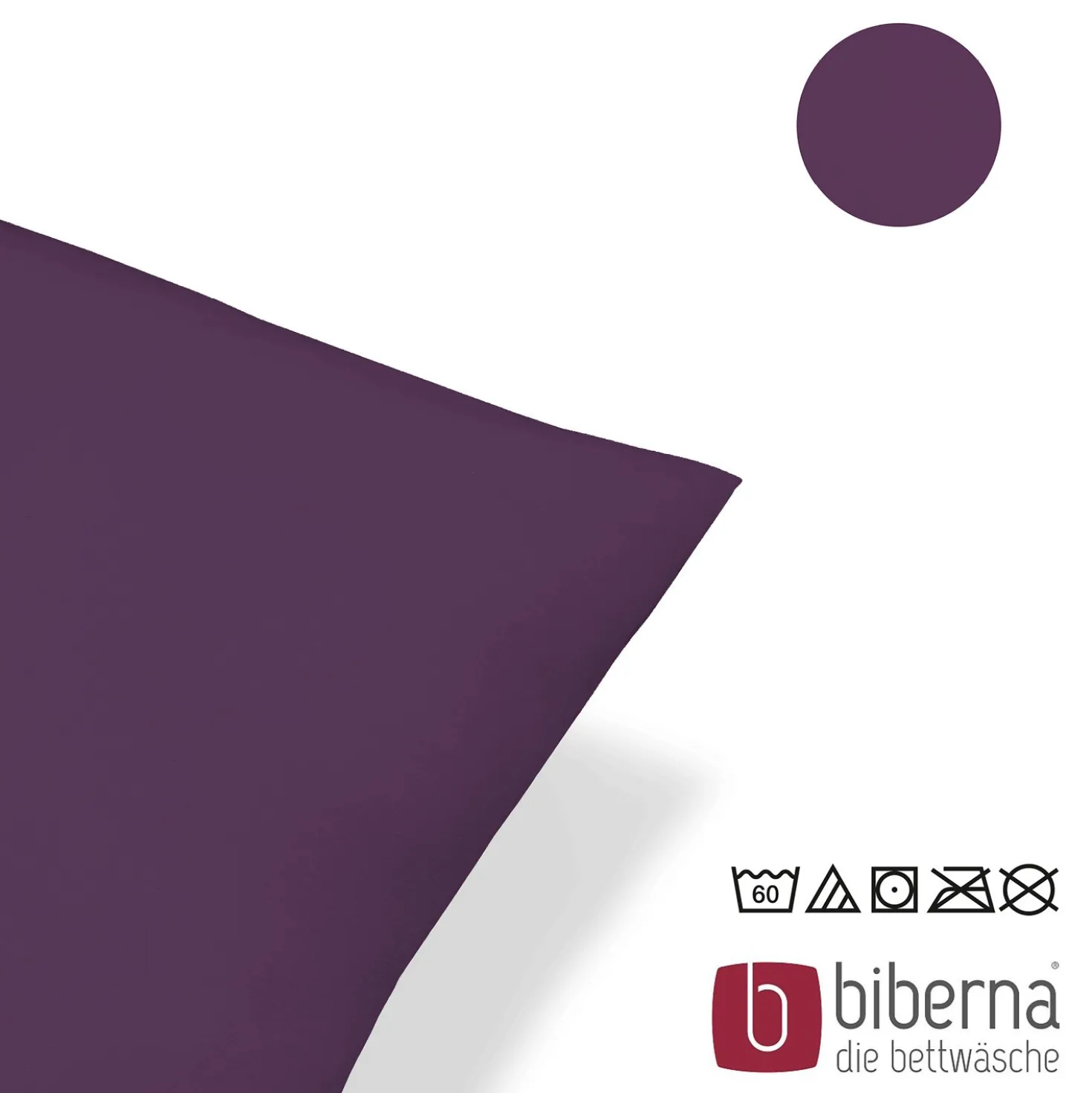 biberna Feinjersey-Kopfkissenbezug Doppelpack dunkel violett, 2x 80x80 cm