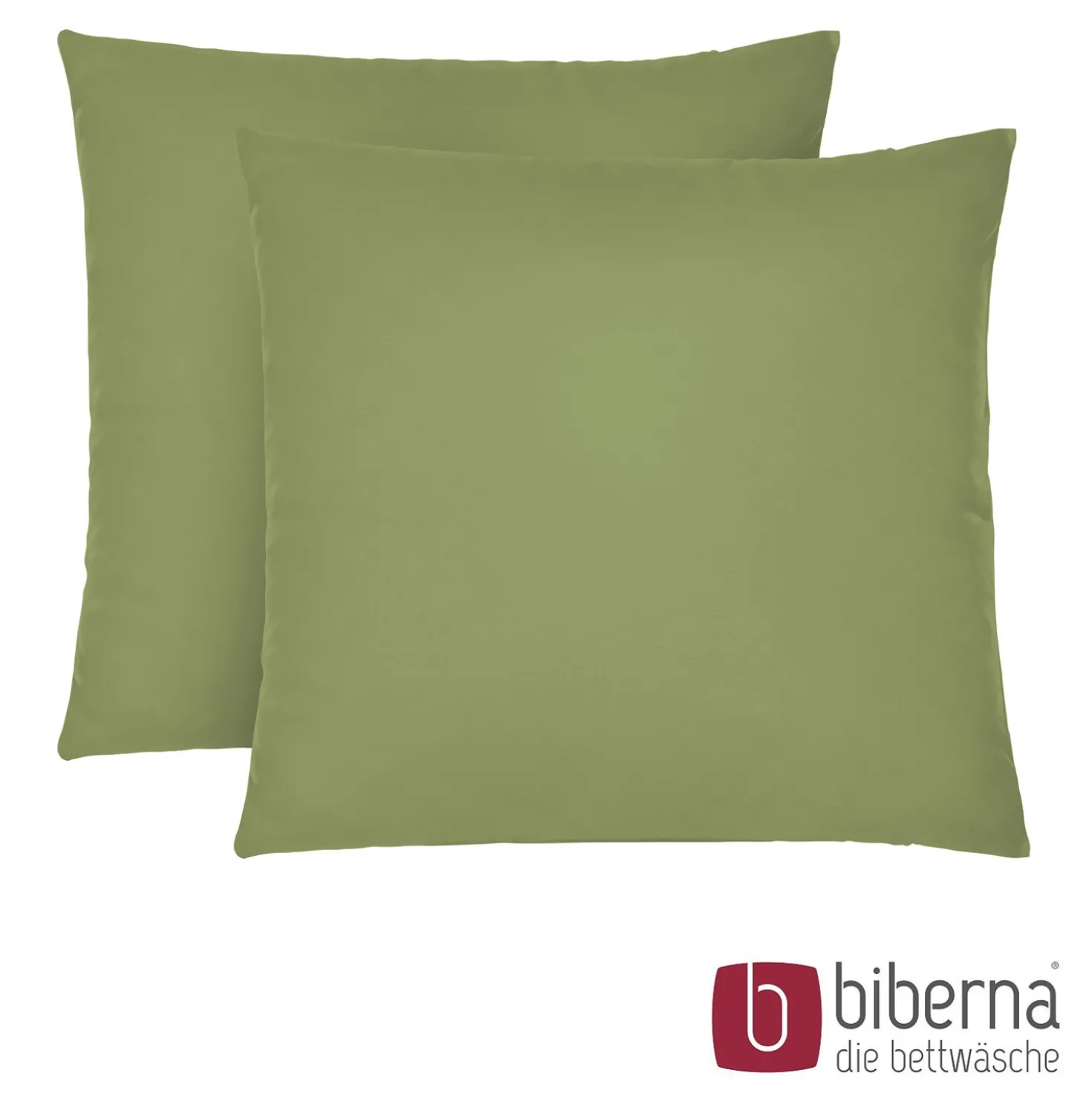 biberna Feinjersey-Kopfkissenbezug Doppelpack fichte, 2x 80x80 cm