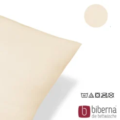 biberna Feinjersey-Kopfkissenbezug Doppelpack kitt, 2x 80x80 cm