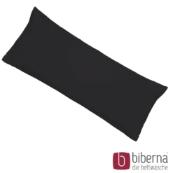 biberna Feinjersey-Kopfkissenbezug Doppelpack schwarz, 2x 40x80 cm