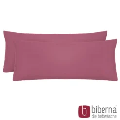 biberna Feinjersey-Kopfkissenbezug Doppelpack brombeer, 2x 40x80 cm