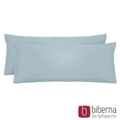 biberna Feinjersey-Kopfkissenbezug Doppelpack taubenblau, 2x 40x80 cm