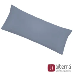 biberna Feinjersey-Kopfkissenbezug Doppelpack blau, 2x 40x80 cm