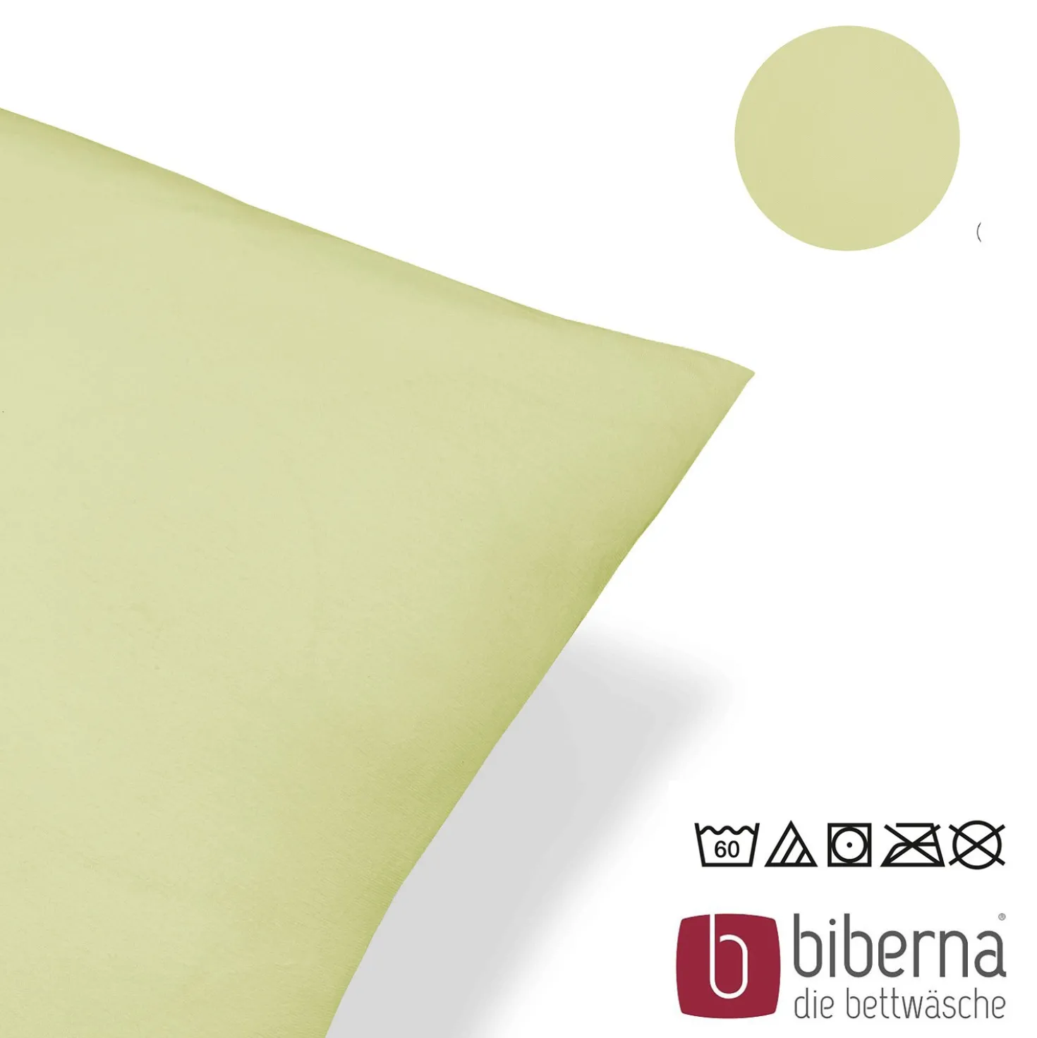 biberna Feinjersey-Kopfkissenbezug Doppelpack pistaziengrün, 2x 40x80 cm