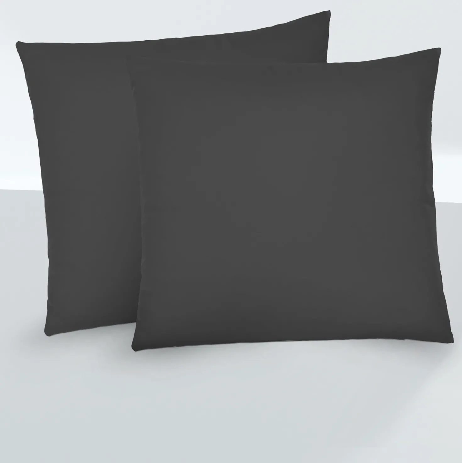 biberna Feinjersey-Kopfkissenbezug Doppelpack titanium, 2x 40x40 cm