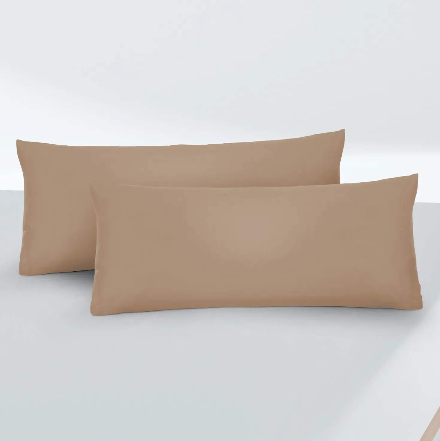 biberna Feinjersey-Kopfkissenbezug Doppelpack macchiato, 2x 40x80 cm