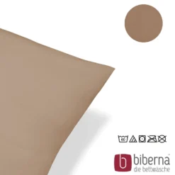 biberna Feinjersey-Kopfkissenbezug Doppelpack macchiato, 2x 40x80 cm