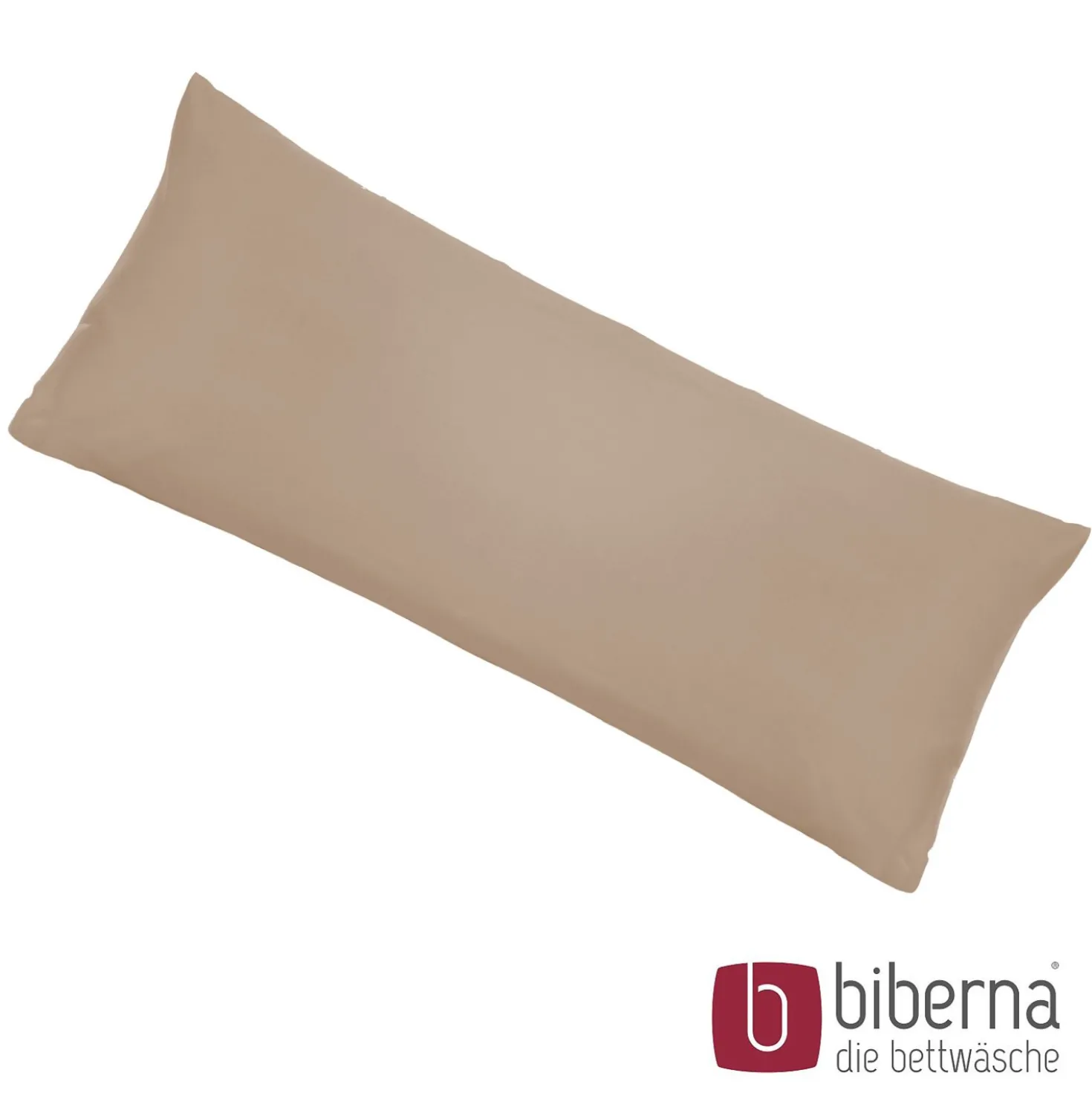 biberna Feinjersey-Kopfkissenbezug Doppelpack macchiato, 2x 40x80 cm