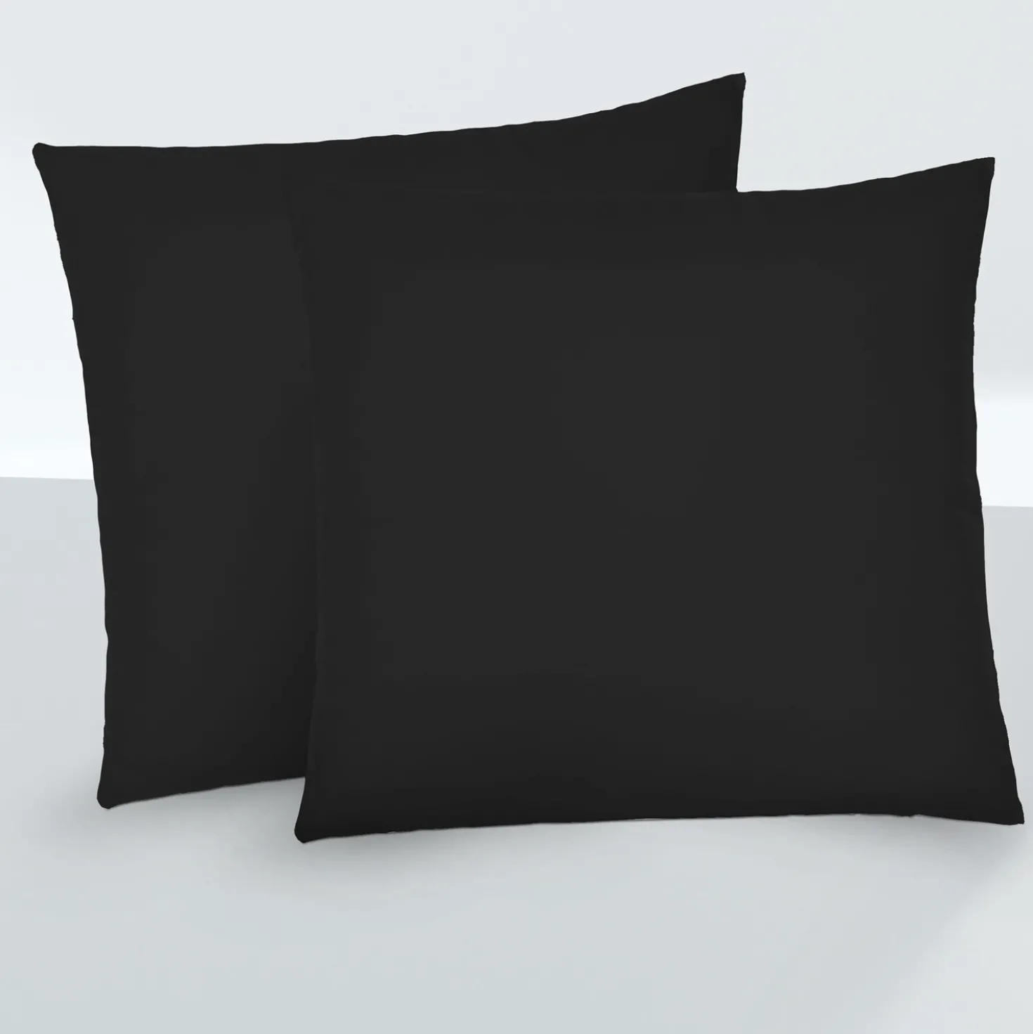 biberna Feinjersey-Kopfkissenbezug Doppelpack schwarz, 2x 40x40 cm