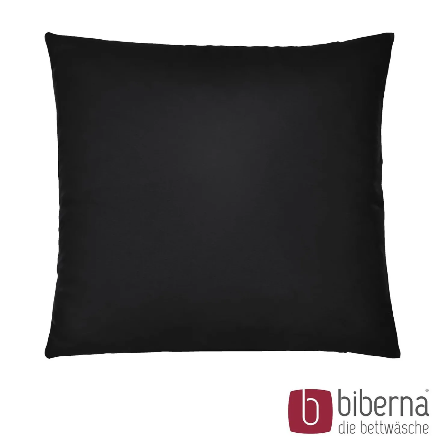 biberna Feinjersey-Kopfkissenbezug Doppelpack schwarz, 2x 40x40 cm