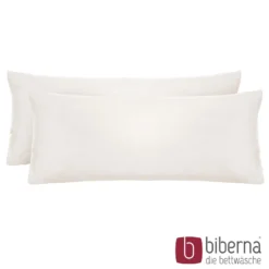 biberna Feinjersey-Kopfkissenbezug Doppelpack natur, 2x 40x80 cm