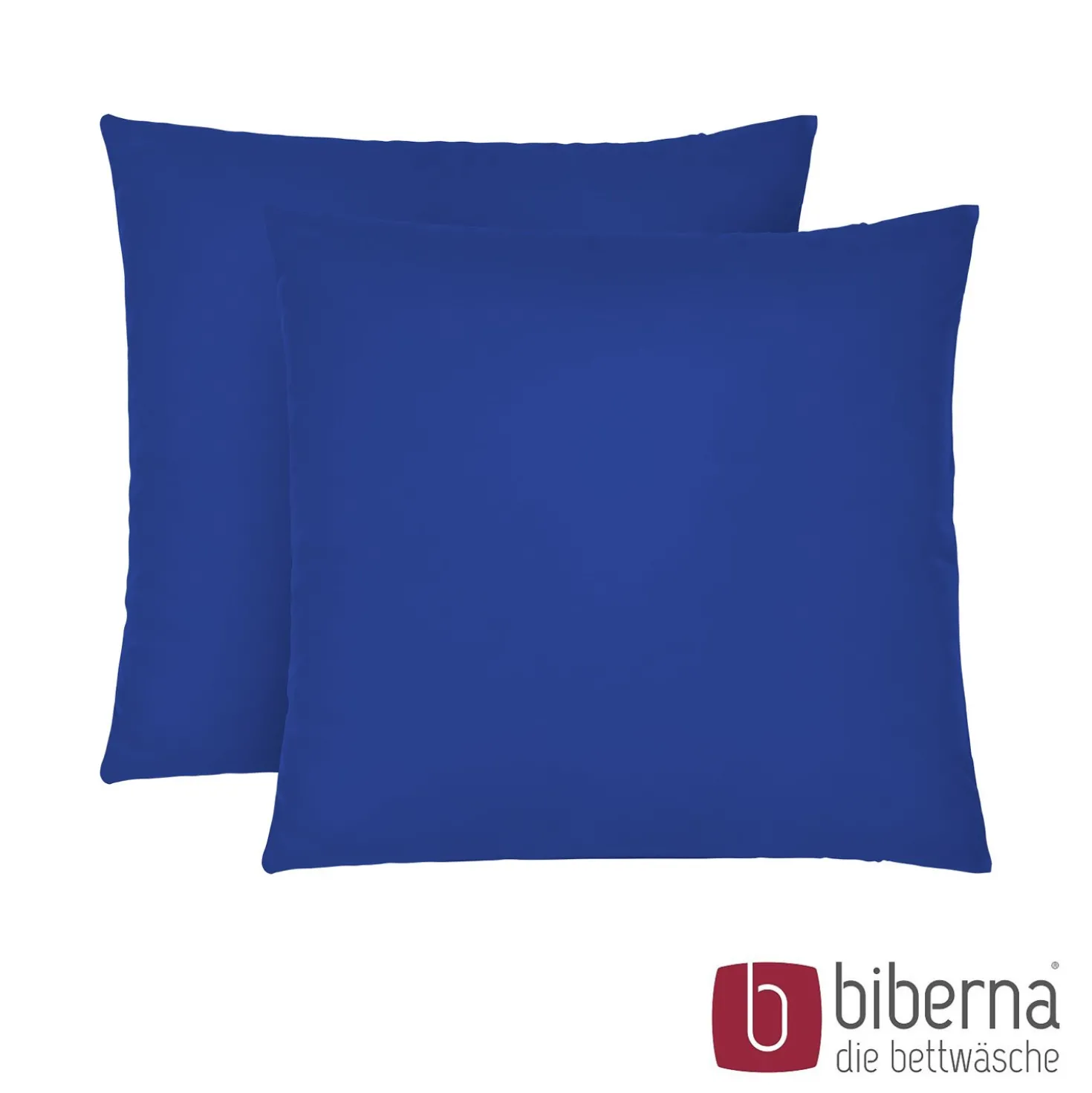 biberna Feinjersey-Kopfkissenbezug Doppelpack saphir, 2x 40x40 cm