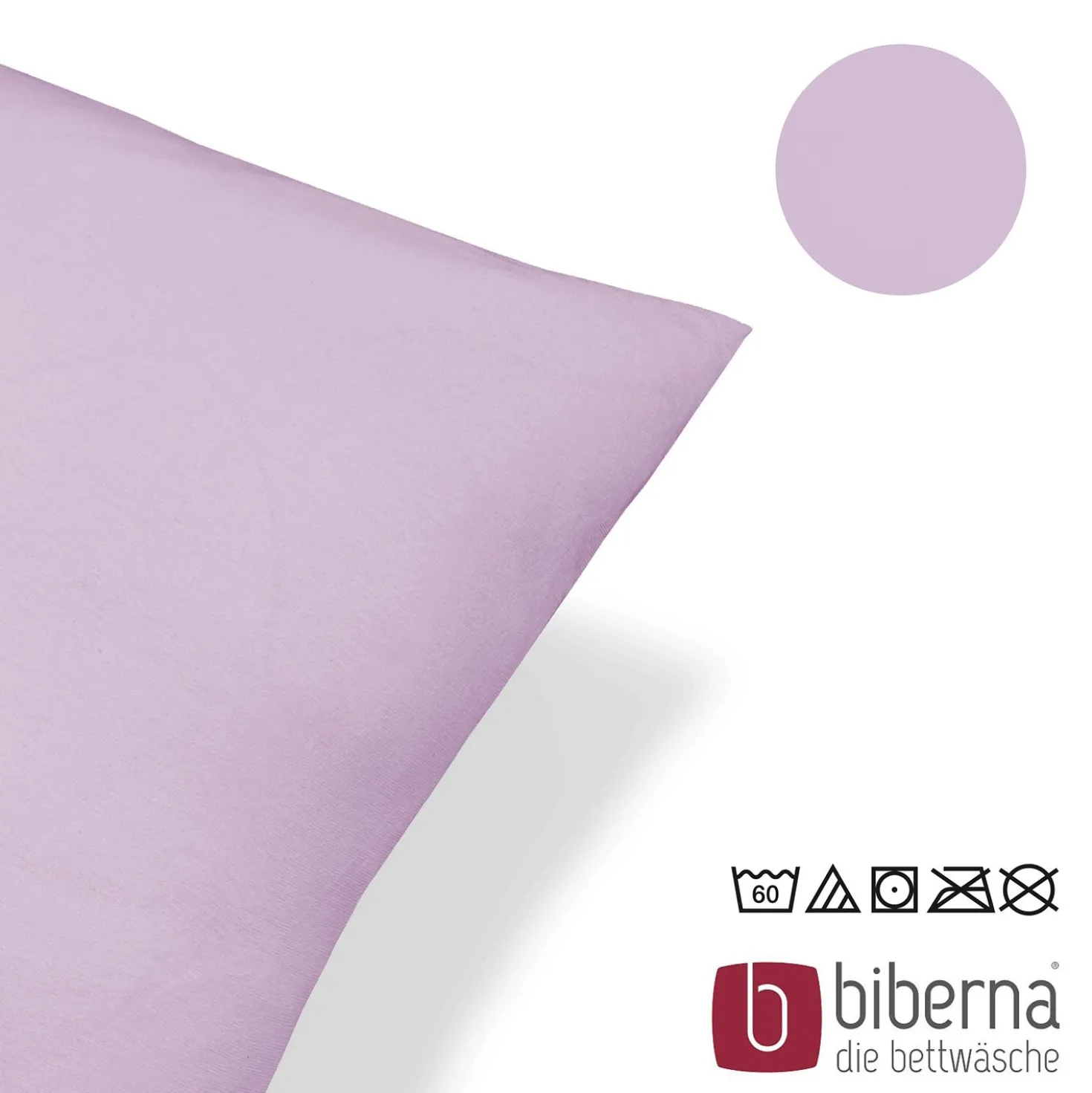 biberna Feinjersey-Kopfkissenbezug Doppelpack viola, 2x 40x60 cm