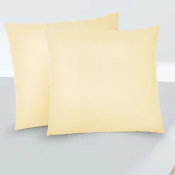 biberna Feinjersey-Kopfkissenbezug Doppelpack gelb, 2x 40x40 cm