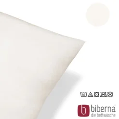 biberna Feinjersey-Kopfkissenbezug Doppelpack natur, 2x 40x40 cm