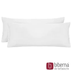 biberna Feinjersey-Kopfkissenbezug Doppelpack weiss, 2x 40x60 cm