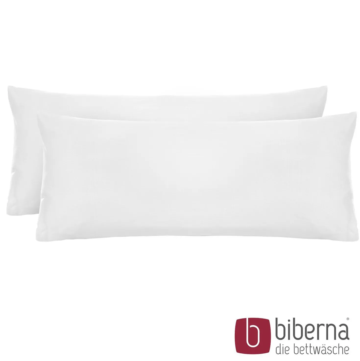 biberna Feinjersey-Kopfkissenbezug Doppelpack weiss, 2x 40x60 cm
