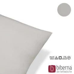biberna Feinjersey-Kopfkissenbezug Doppelpack sturmgrau, 2x 40x60 cm