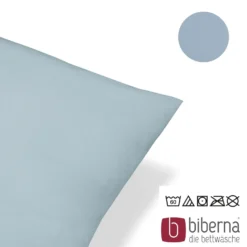 biberna Feinjersey-Kopfkissenbezug Doppelpack taubenblau, 2x 40x60 cm