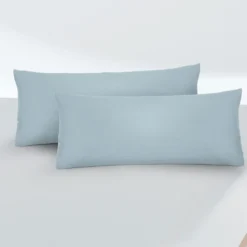 biberna Feinjersey-Kopfkissenbezug Doppelpack taubenblau, 2x 40x60 cm