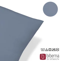 biberna Feinjersey-Kopfkissenbezug Doppelpack blau, 2x 40x60 cm