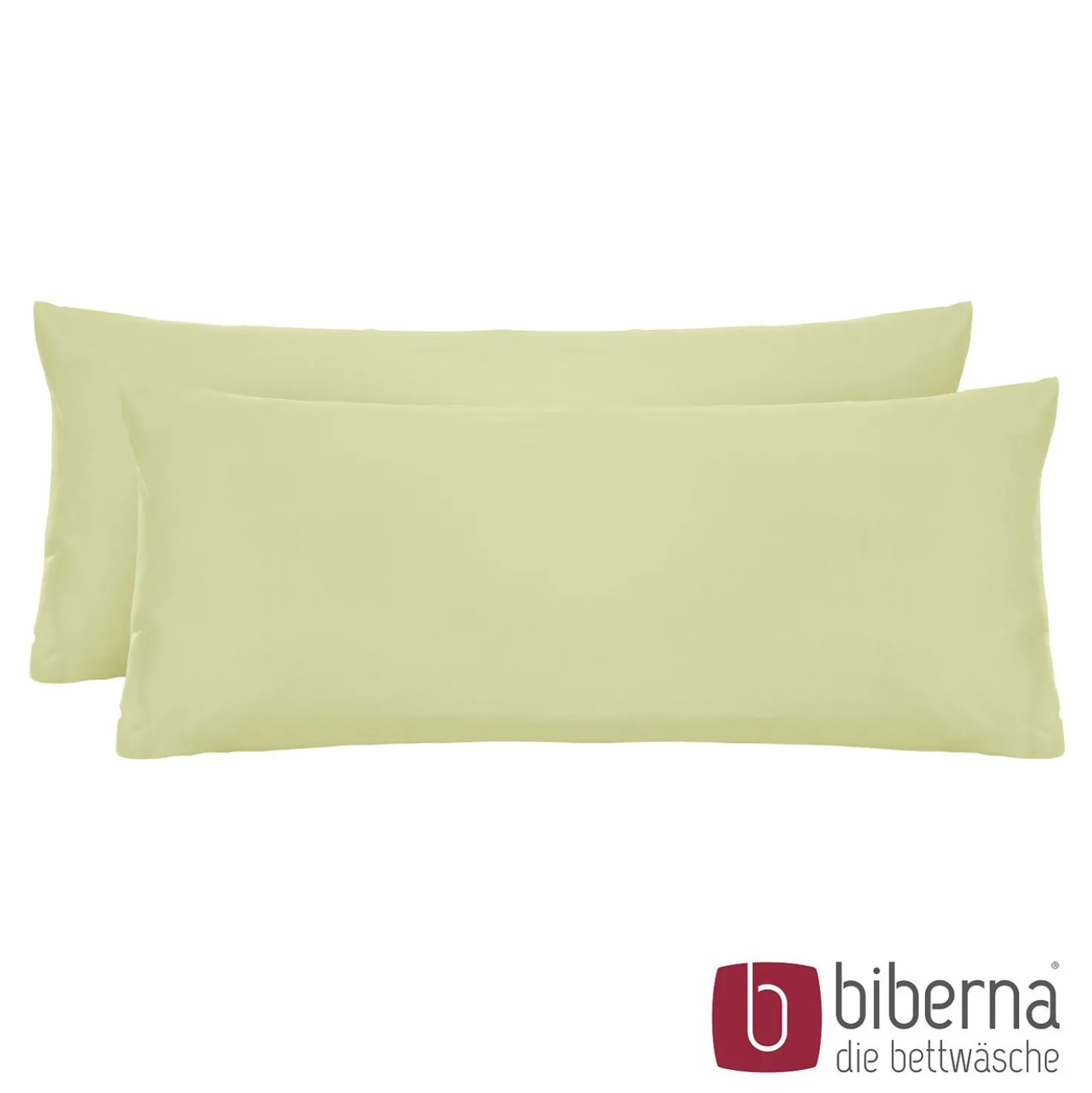 biberna Feinjersey-Kopfkissenbezug Doppelpack pistaziengrün, 2x 40x60 cm