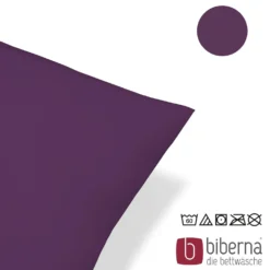biberna Feinjersey-Kopfkissenbezug Doppelpack dunkel violett, 2x 40x60 cm