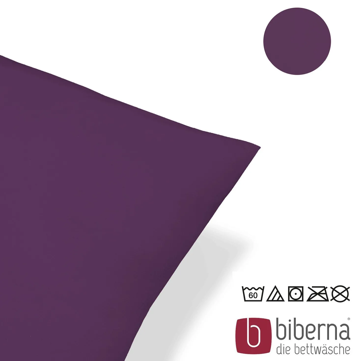 biberna Feinjersey-Kopfkissenbezug Doppelpack dunkel violett, 2x 40x60 cm