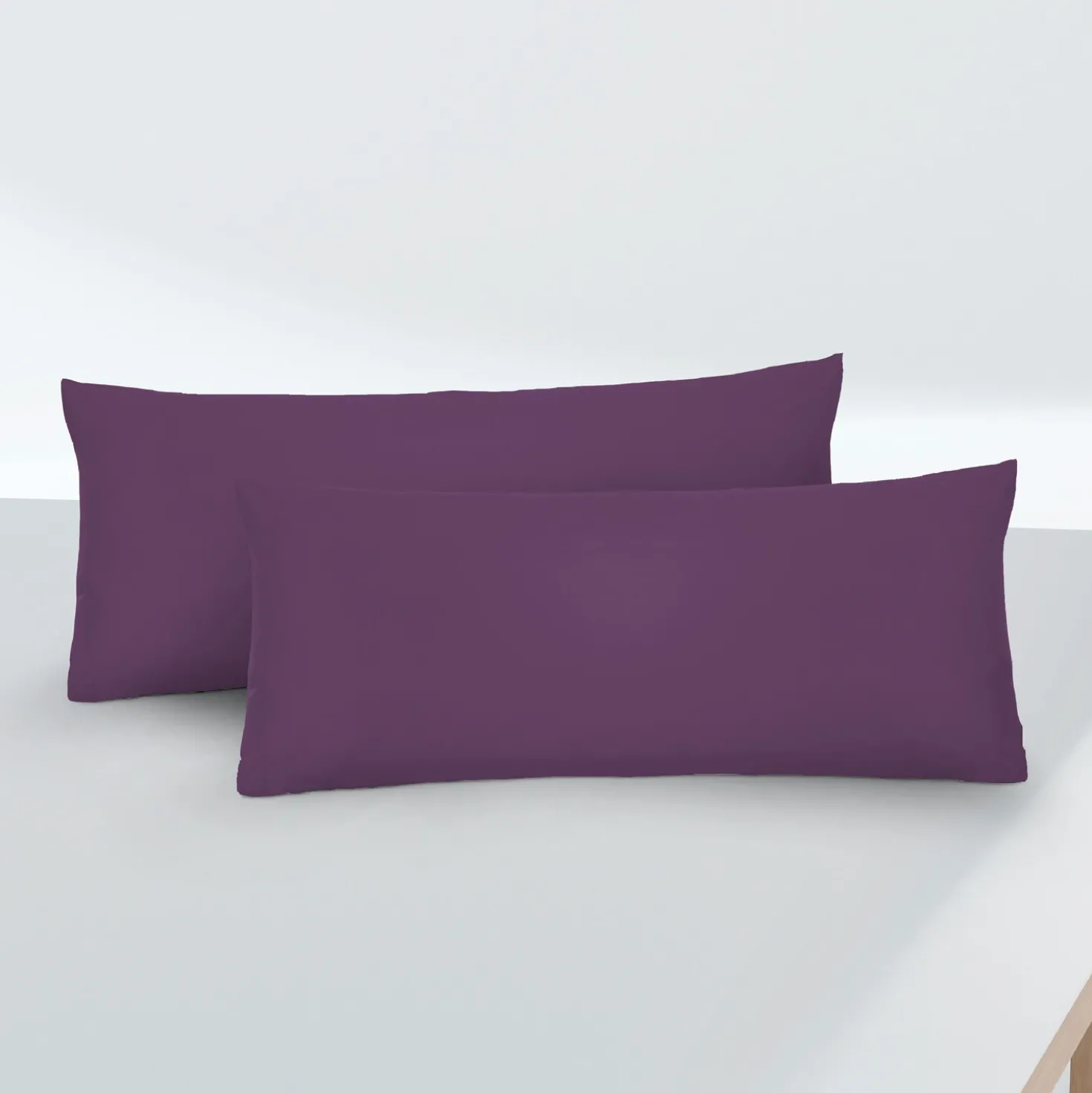 biberna Feinjersey-Kopfkissenbezug Doppelpack dunkel violett, 2x 40x60 cm