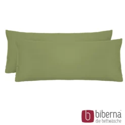biberna Feinjersey-Kopfkissenbezug Doppelpack fichte, 2x 40x60 cm