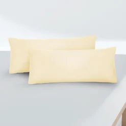 biberna Feinjersey-Kopfkissenbezug Doppelpack gelb, 2x 40x60 cm