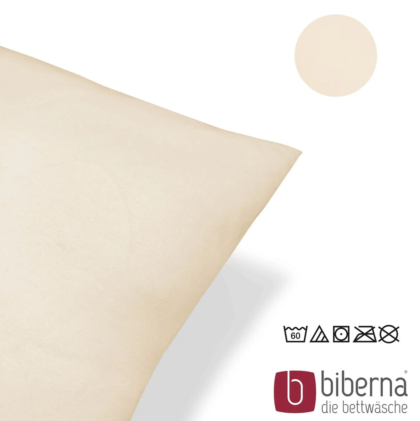biberna Feinjersey-Kopfkissenbezug Doppelpack kitt, 2x 40x60 cm