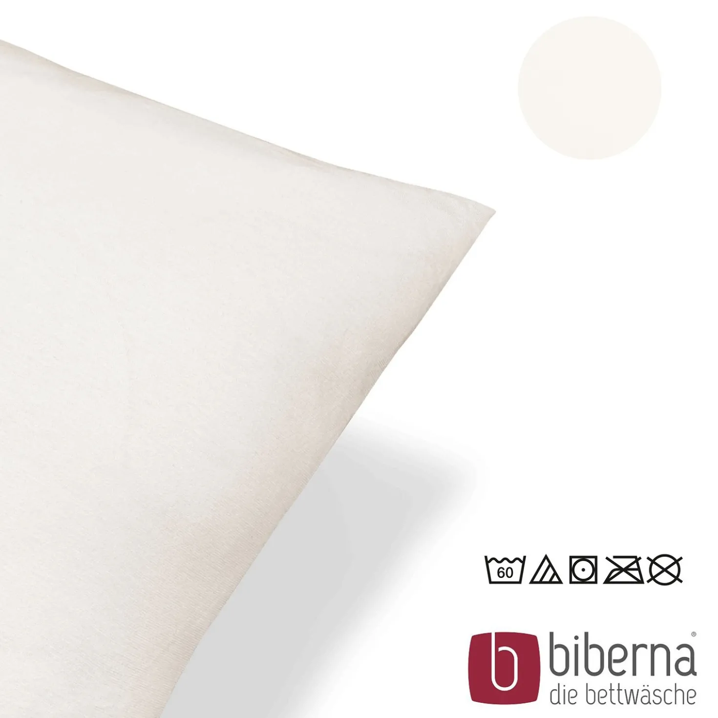 biberna Feinjersey-Kopfkissenbezug Doppelpack natur, 2x 40x60 cm